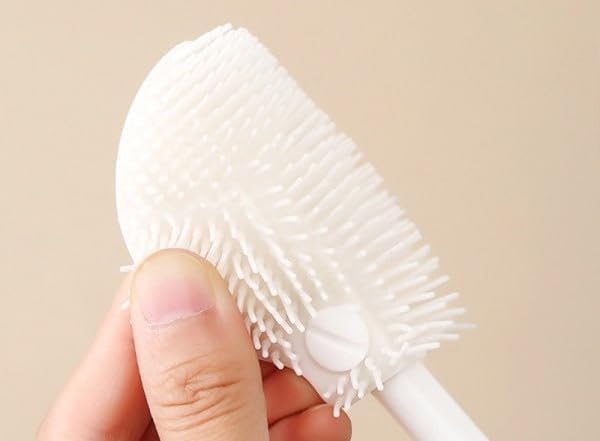 ilicone Bottle Cleaning Brush, 360 Degree Rotational, Flexible Soft Bristle, Long Handle Cleaning Brush for Jar, Cup, Glass Mug Container and Kitchenware