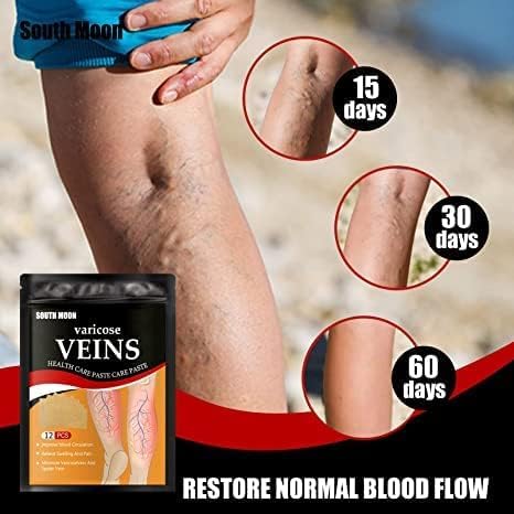 Varicose Veins Patches Dredge Vein Smoothing Varicose Veins Reduce Swelling Relieve Pain Instant Relief From Muscular Pain Improve Blood Circulation Skin Friendly (12pcs)