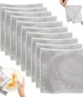 Layer Non-Scratch Dish Wash Cloth (10 Pack) Mesh Cloth for Kitchen Reusable Multipurpose Dishwashing Rags for Wet and Dry Cleaning Scrubber
